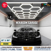 Hexagon Garage Lights 8'x16'- 6500K - 110V, Garage Lights, Barbershop Lights superledplus